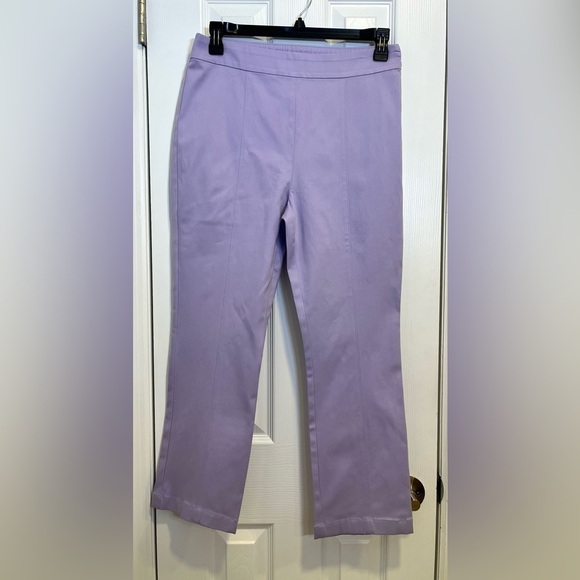 Hill House The Claire Pants Lavender Mid Rise Stretch Cotton Ankle Size Large - Picture 2 of 6